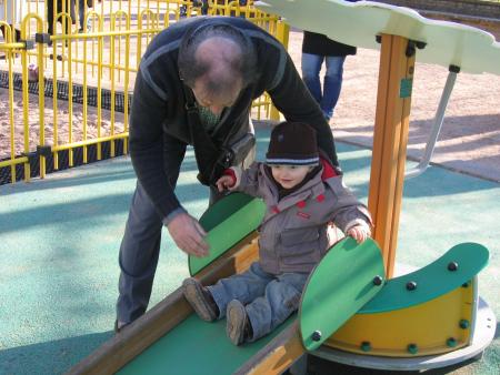 Mes premiers pas au parc de Brive, avec Papi
